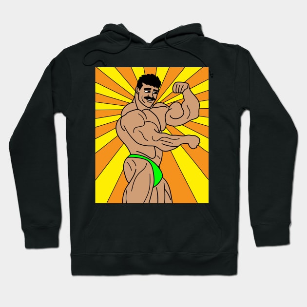 Retro Bodybuilding Lifting Weights Hoodie by flofin